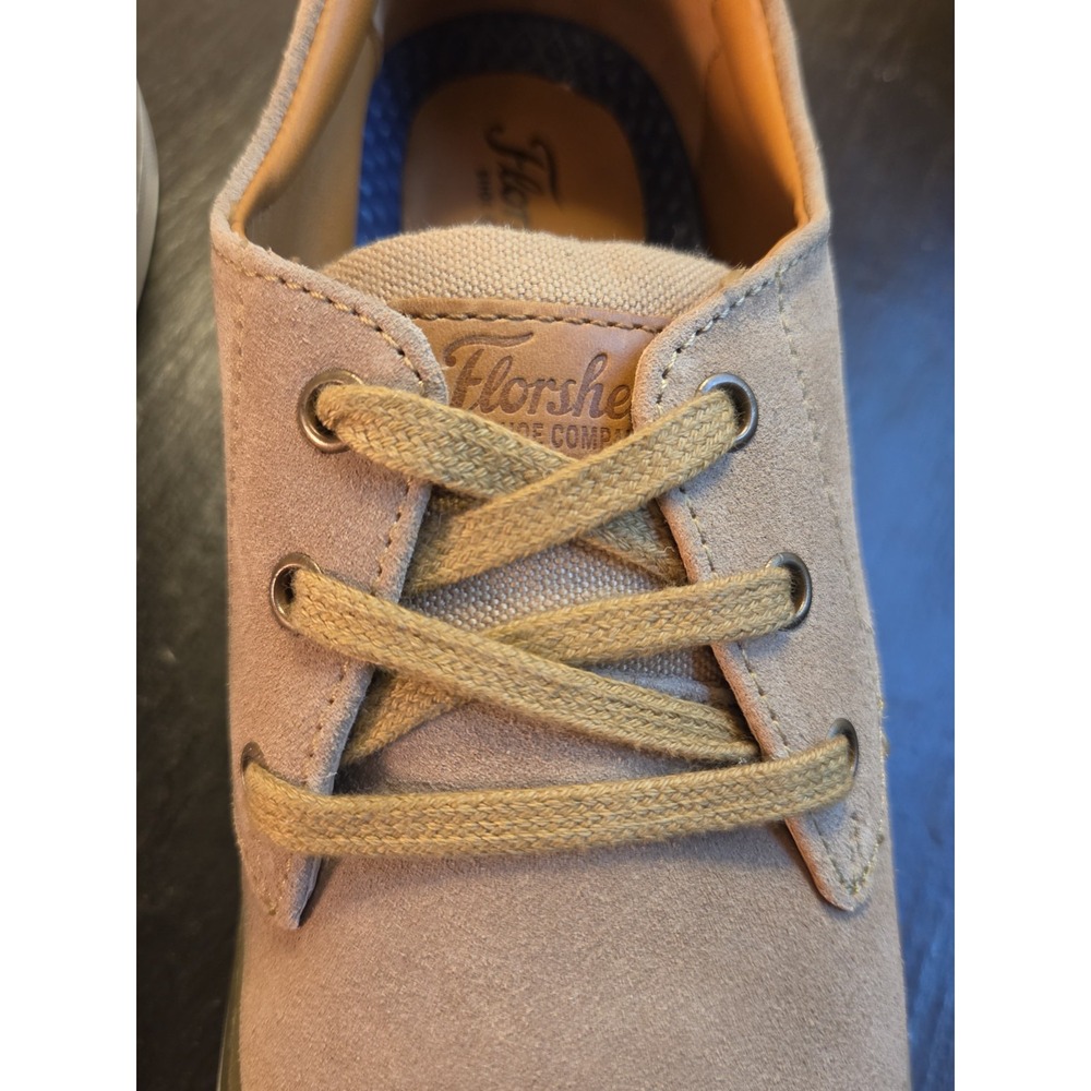 Florsheim Men's Caper PT Lace Suede Plain Toe Oxfords Sand US Sz 8.5W NEW! $100 - Picture 9 of 10